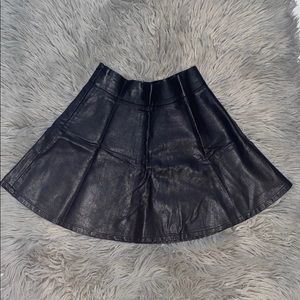 Faux Leather Skater Skirt